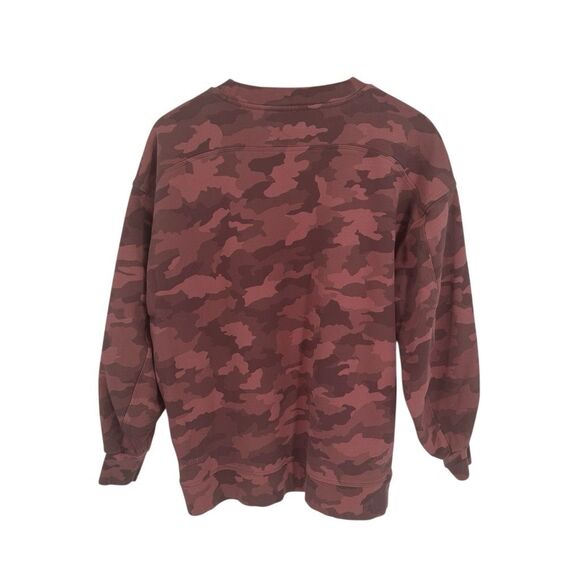 Lululemon Perfectly Oversized Crew Womens 8? Pink Camo Workout Fitness Active - Picture 4 of 7